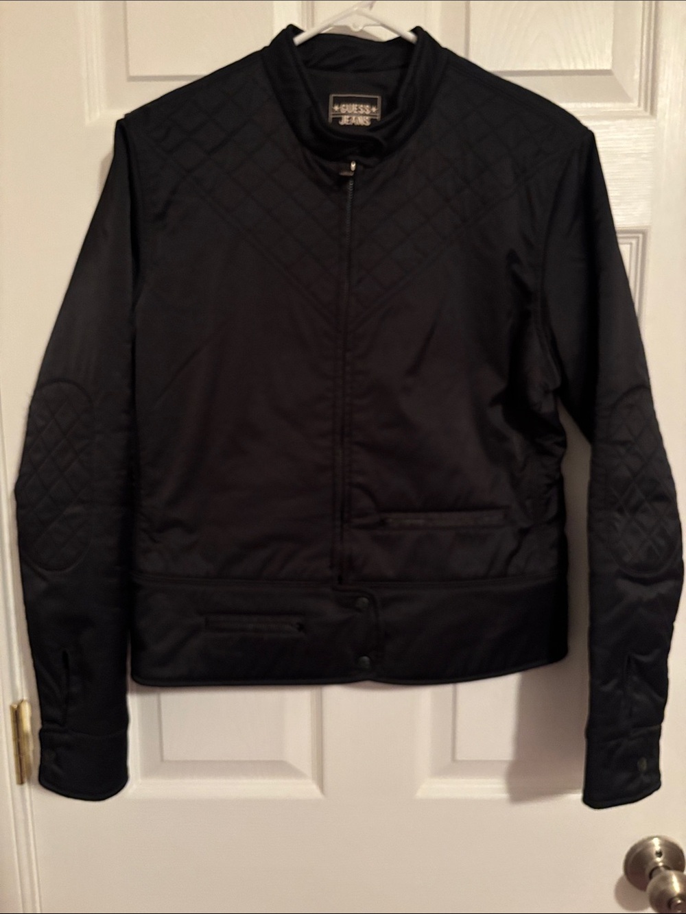 Guess Jeans Black Quilted Bomber Jacket